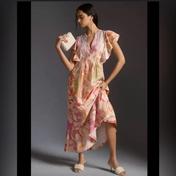 Anthropologie Maeve Cassandra dress
Size 1X (Generous fit) VGUC watercolor print - Picture 1 of 7